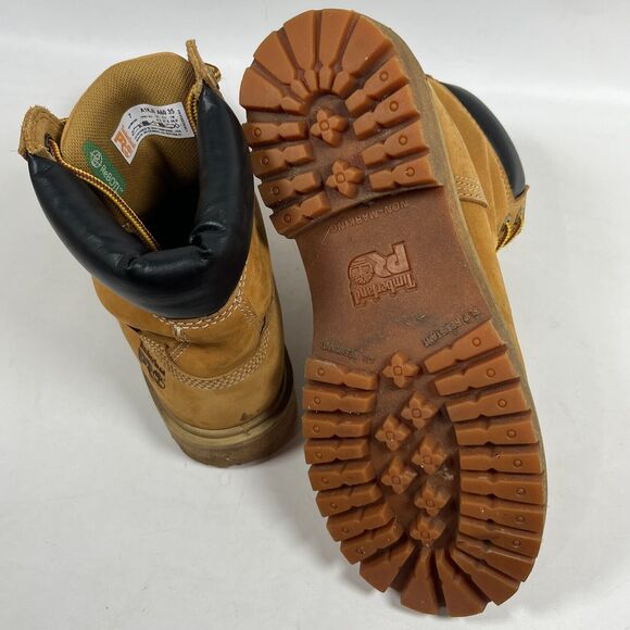 TIMBERLAND Boots Women 7 PRO Steel Toe Direct Attach 6" Insulated Waterproof Tan - Picture 11 of 13